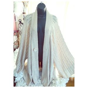 4X Chunky knit oatmeal kimono sweater